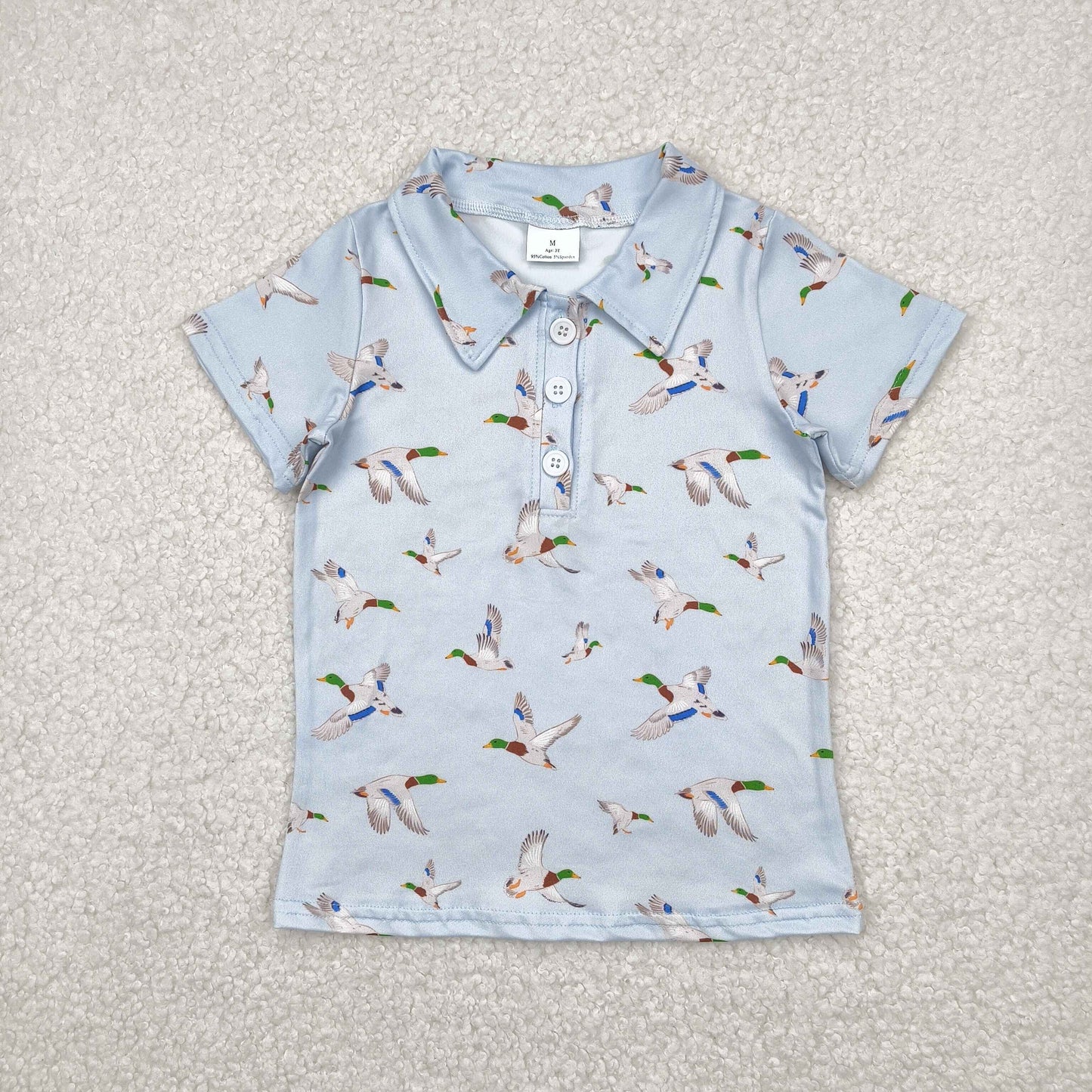 BT1210 Baby Boys Mallard Duck Short Sleeve Shirt Top