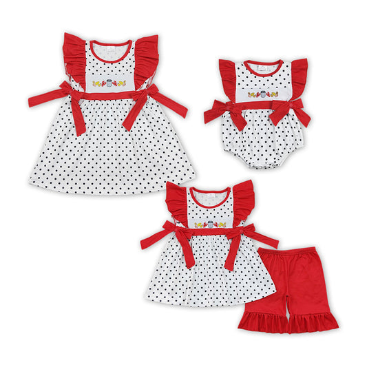 Sibling Girls Embroidery Crayfish Corn Summer Clothing