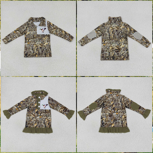 Baby Girls Boys Sibling Camo Hunting Mallard Duck Pullover Top