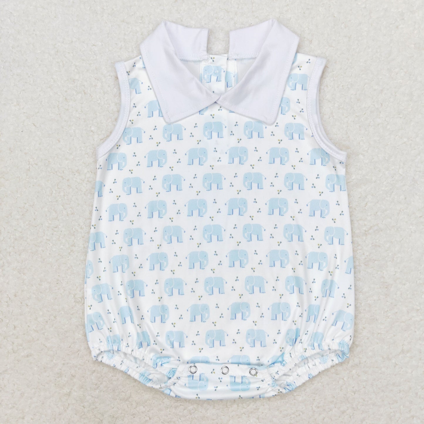 Newborn Baby Girls Boys Blue Elephant Romper