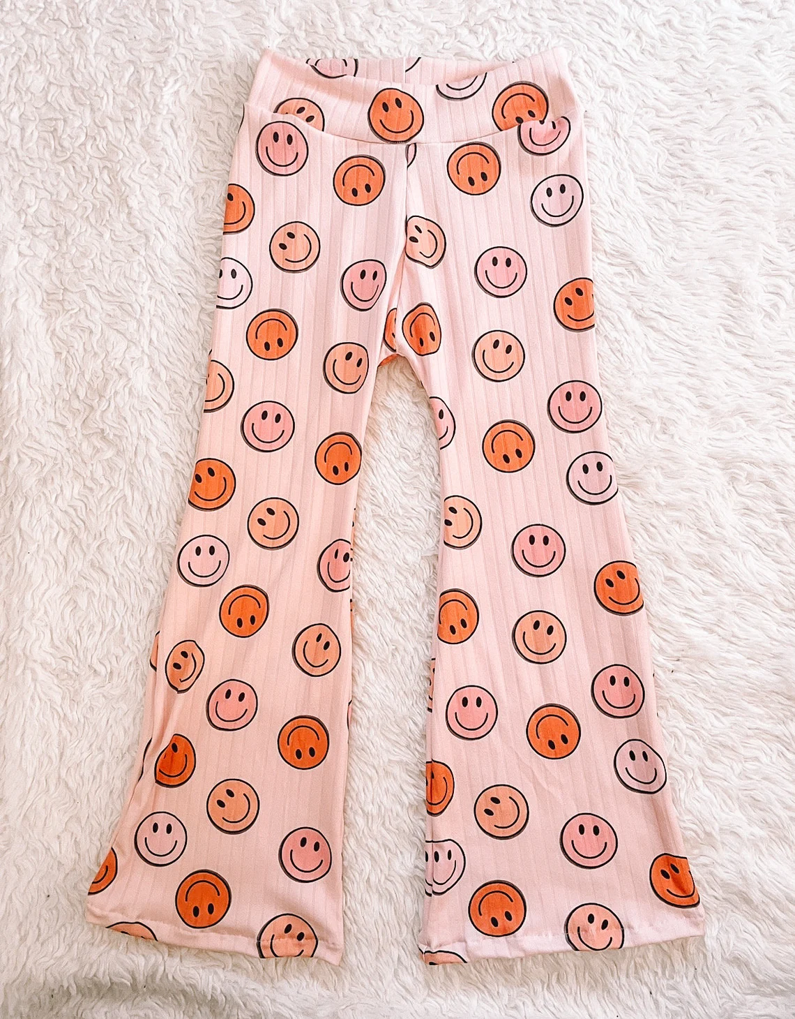 Baby Girls Happy Face Bell Bottom Pants Preorder