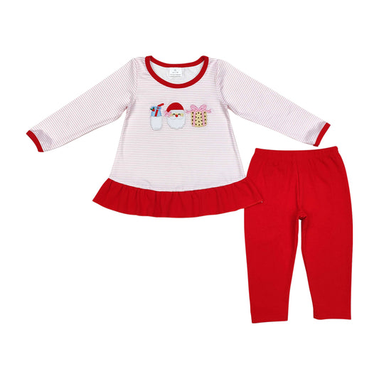 Baby Girls Christmas Pink Santa Tunic Top Legging Clothes Sets