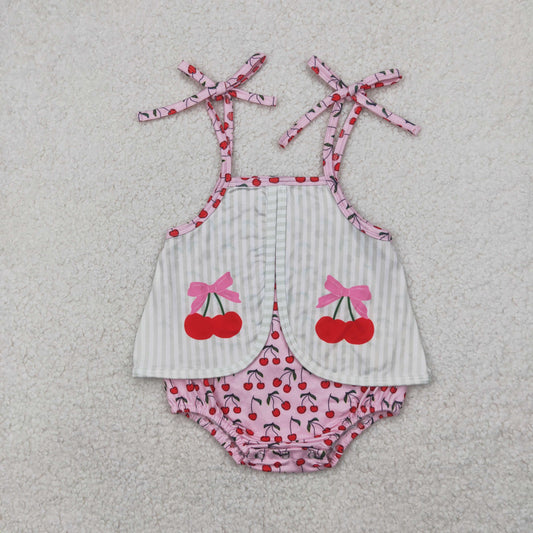 SR2279 Baby Girls Cherry Bubble Romper