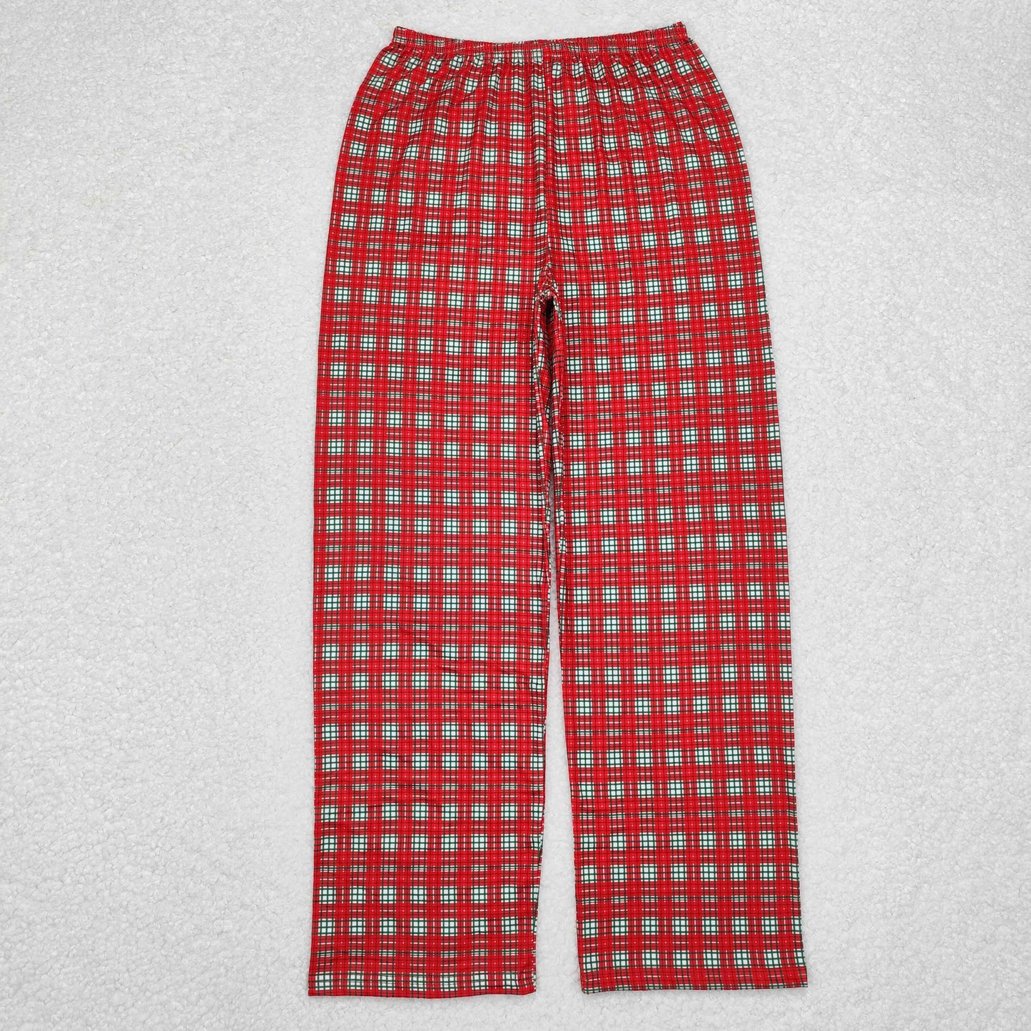 P0569 Adult Women Christmas Red Green plaid Pants