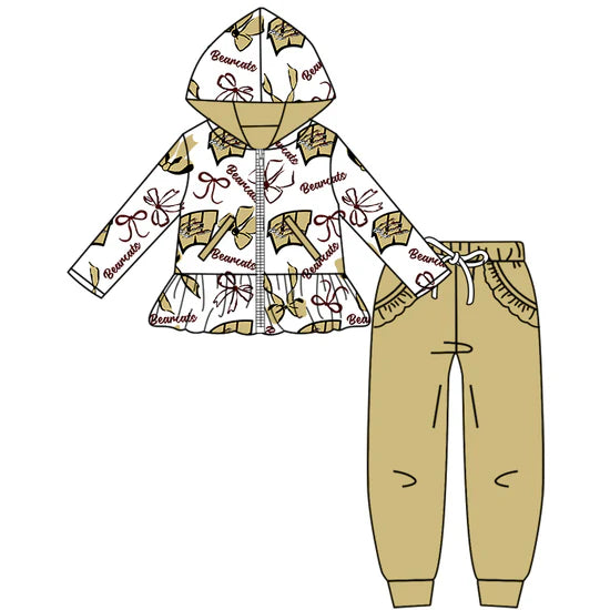 Preorder 5 MOQ Kids Sport Football Team  Bearcats Bow Matching Clothing