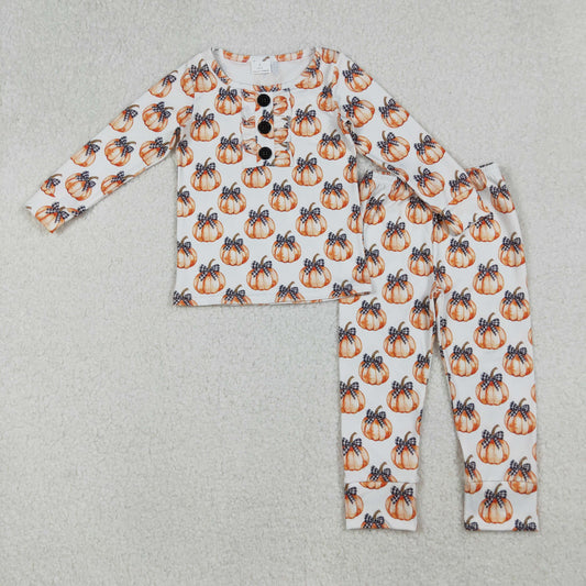 GLP2700 Baby Girls Pumpkin Long Sleeve Pajama Set