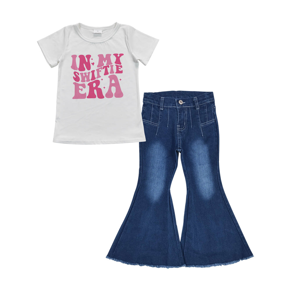 GSPO1565 Baby Girls In My Swiftie  Era Singer Top Blue Denim Pants Outfit