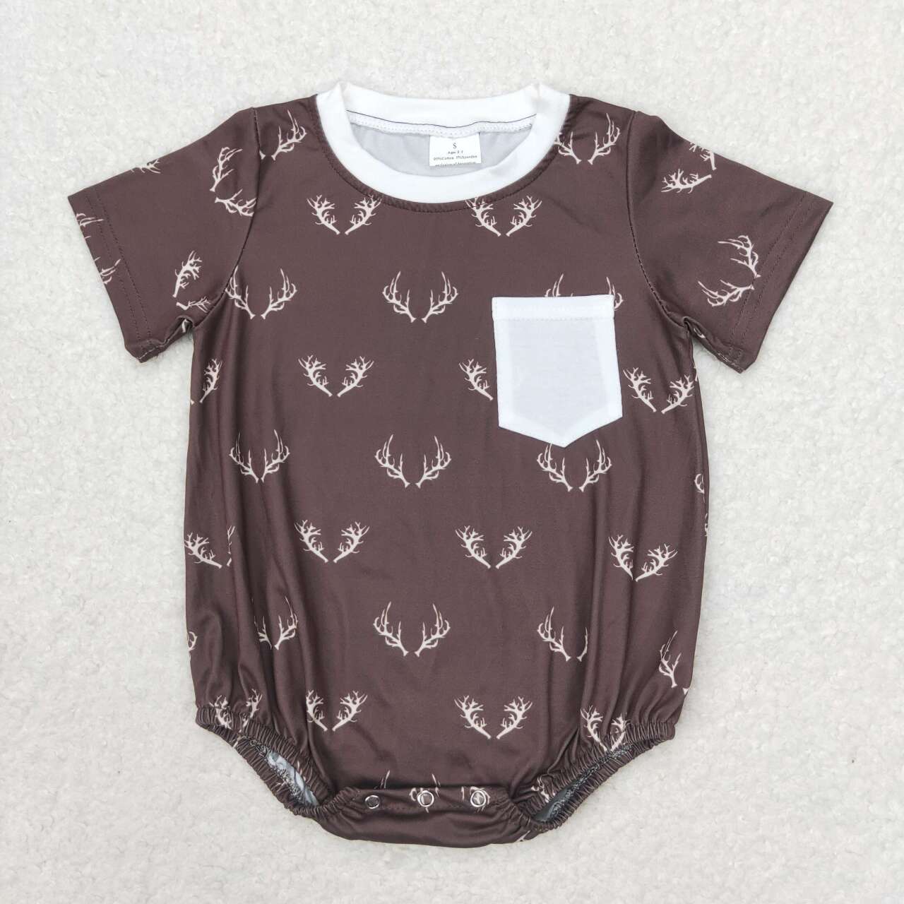 Baby Boys antler Short Sleeve Romper