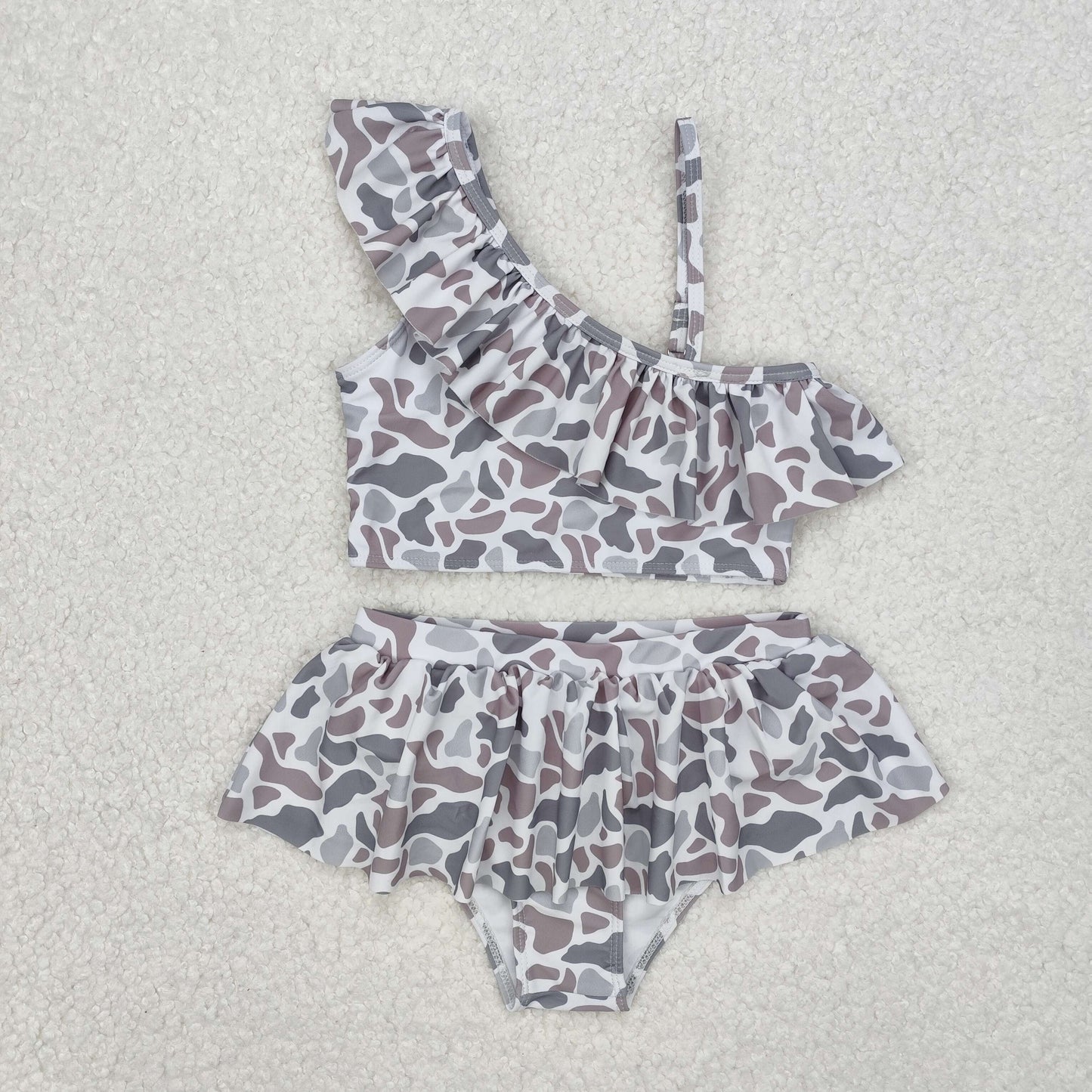 Baby Girls Gray Camo 2 Piece Swimsuit