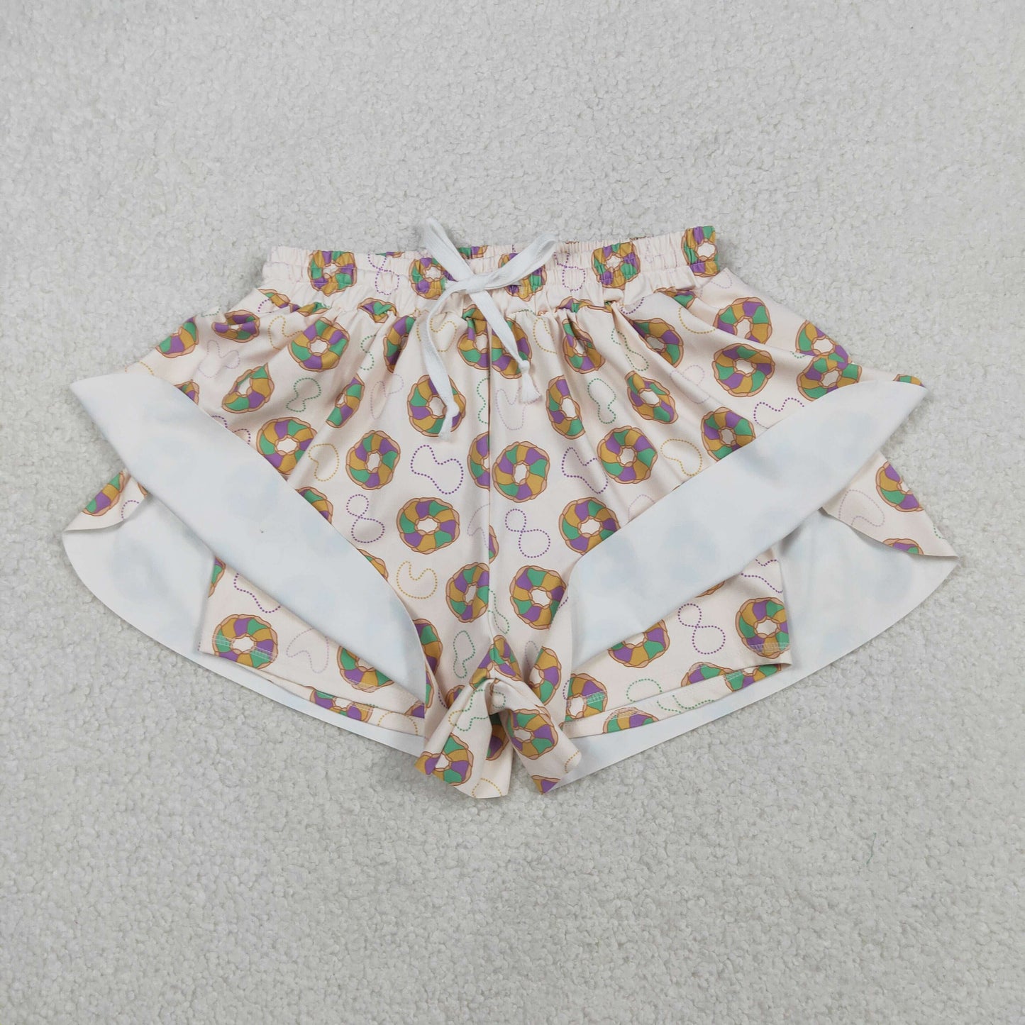 SS0680 Adult Women mardi Gars doughnut Active Shorts