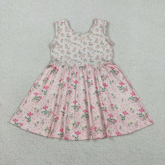 GSD2984 Baby Girls Bunny Flowers Sleeveless Dress
