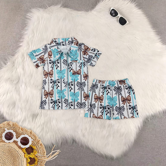 Mommy and Me Westwen Bow Shorts Pajama Set