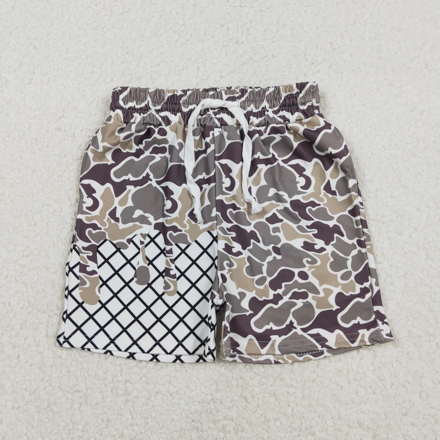 Baby Boys Grey Camo Ice Cream Drip Shorts