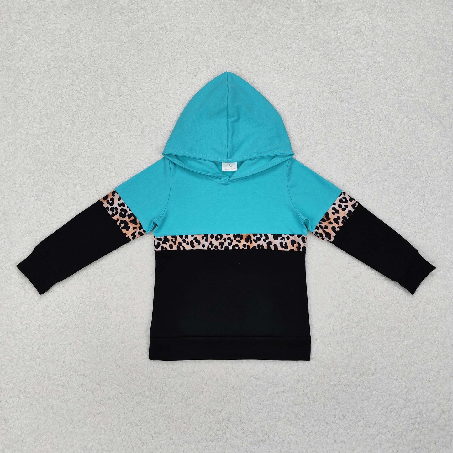 Baby Girls Leopard Blue Long Sleeve Hoodie Top