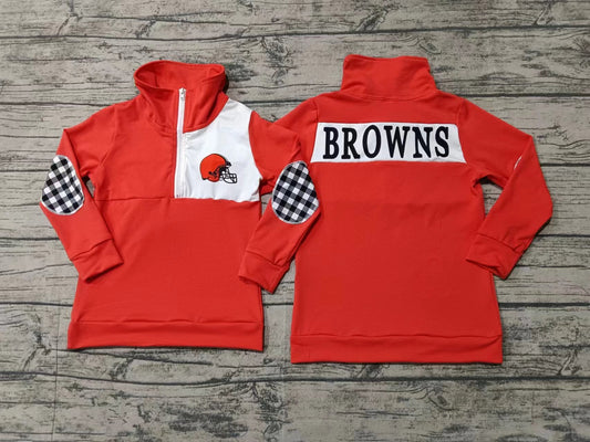 Baby Boys Sport Team  Browns Long Sleeve Pullover Top 5 MOQ Preorder