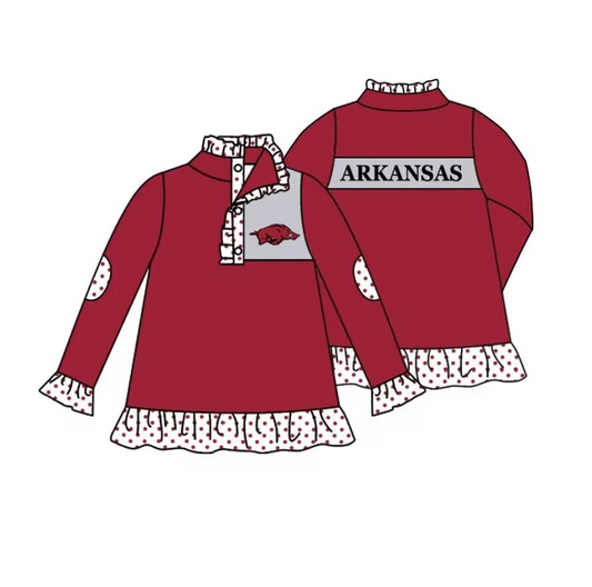 Baby Girls Sport Team Arkansas Pullover Top Deadline:16th Aug