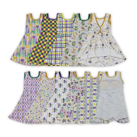 Sibling Baby Girls  Mardi Gras Sleeveless Active Dress