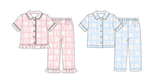 Preorder,5 MOQ Sibling Baby Easter Bunny Pajama Set