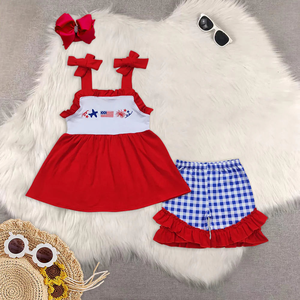 Baby Girls 4th Of July Flag Fireworks Sibling Boys Clothes