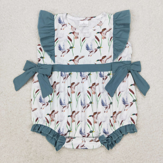 Newborn Baby Girls Romper Mallard Bubble