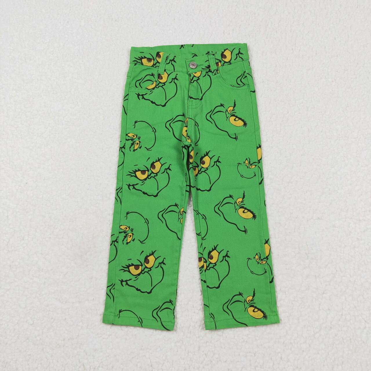 Kdis Boys Christmas Green Face Denim  Pants