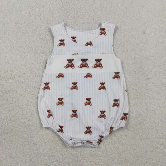 SR3570 Baby Boys Embroidery bear romper