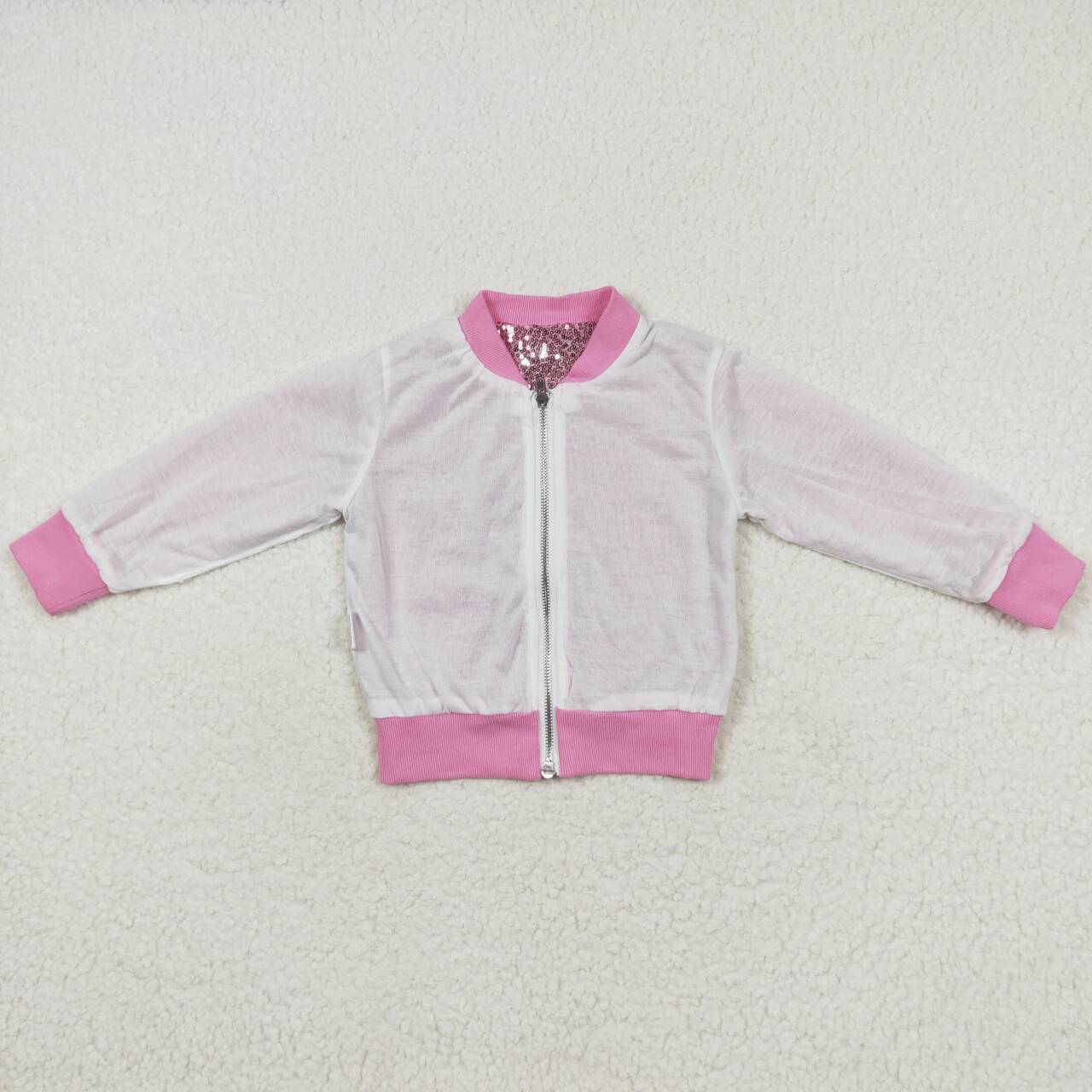 Baby Girls Shiny Pink Sequin Jacket Coat