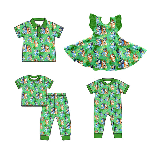 Toddler Baby Sibling Saint Patrick Cartoon Dog matching Clothes Preorder