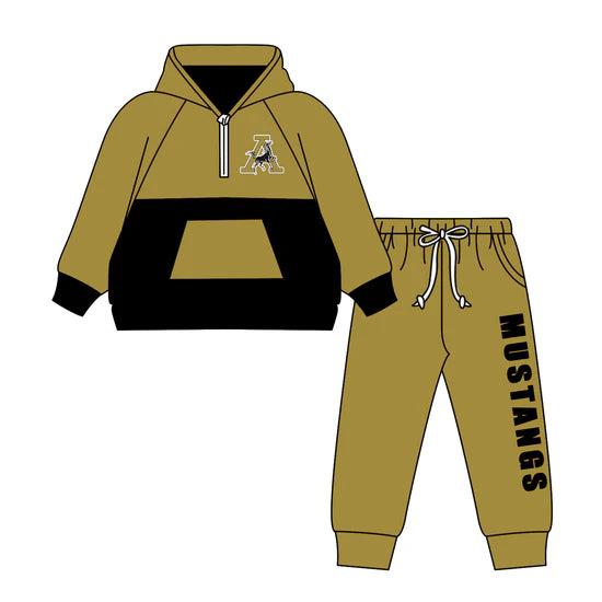 Preorder 5 MOQ Kids Sport Football Team Mustans Bow Matching Clothing