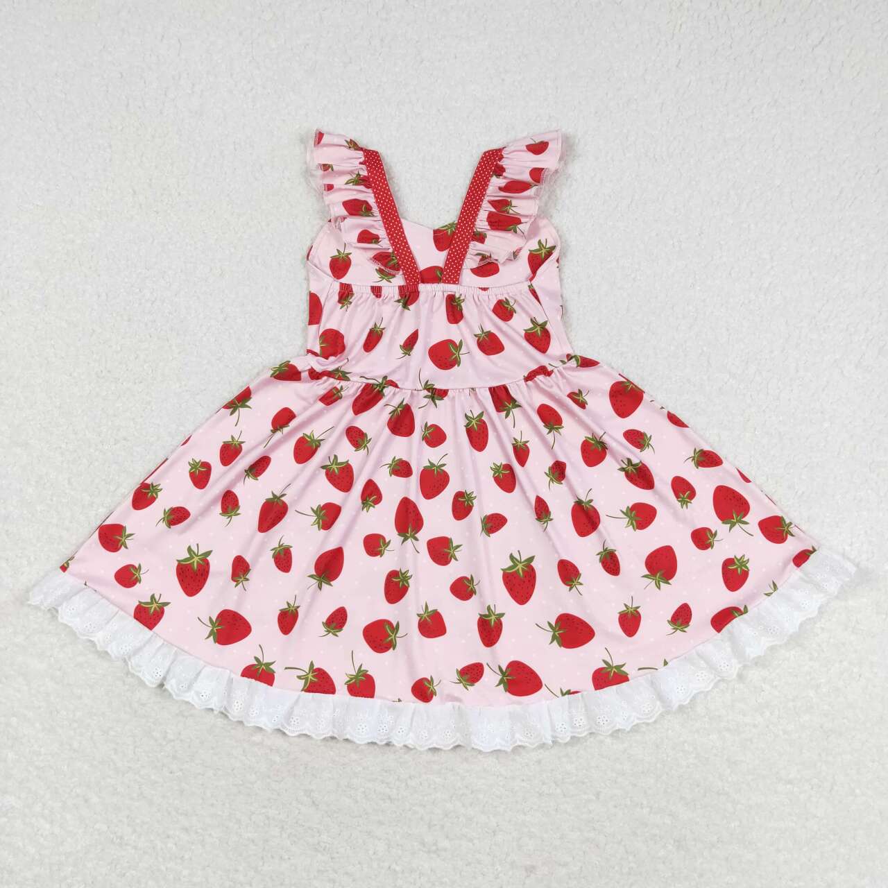 Baby Girls Summer Strawberry Flutter Sleeve Dress