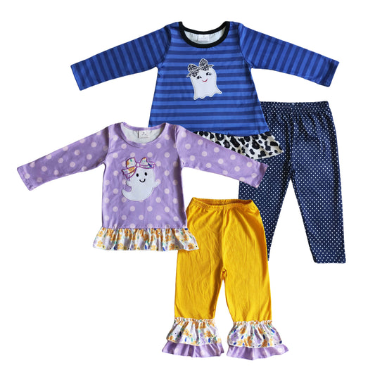 Halloween Kids Girls  Applique Ghost Outfit On Sale $5.5