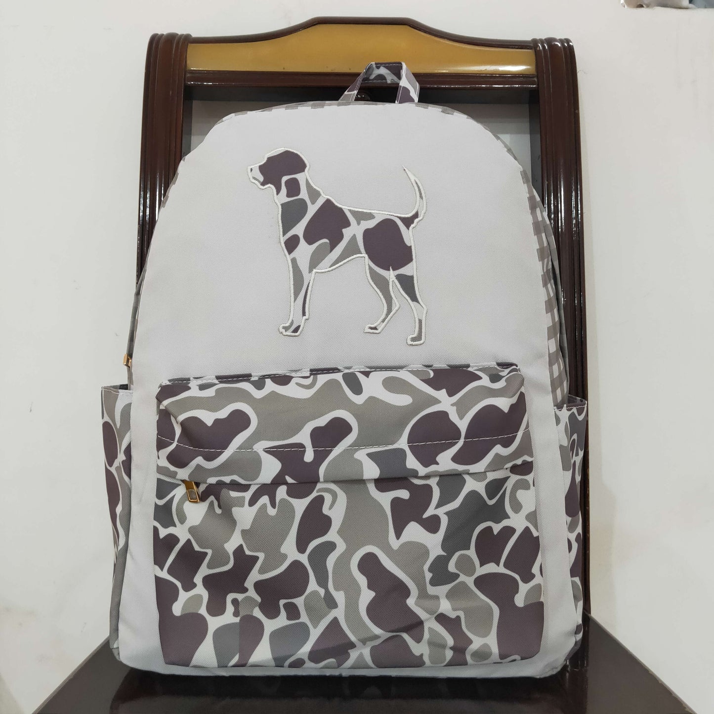 Kids Hunting  Dog Camo Backpack School Bag
