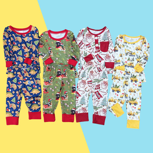 Sibling Kids Boys Christmas Long Sleeve Pajama Set