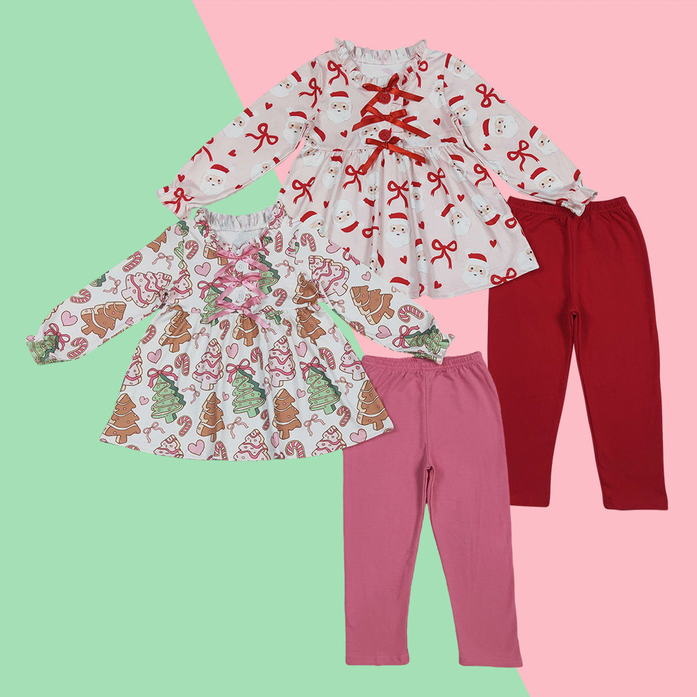 Sibling Baby Girls Long Sleeve Tunic Top With Leggings Set