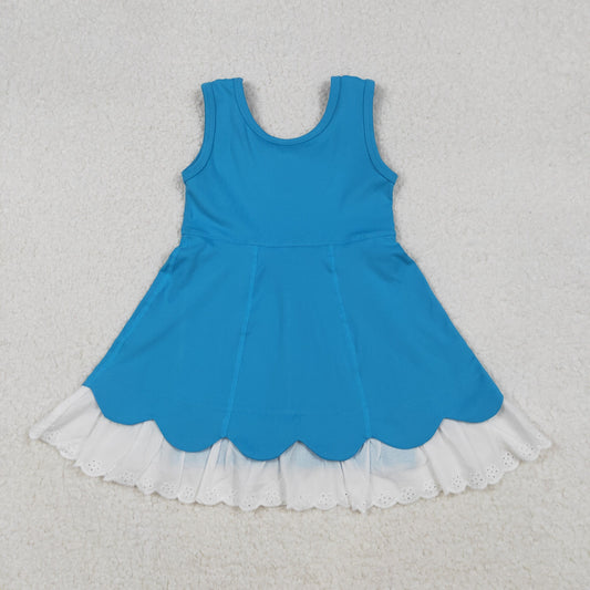 GSD2680 Baby Girls  Sleeveless Yoga Dress With Lace Ruffle Preorder