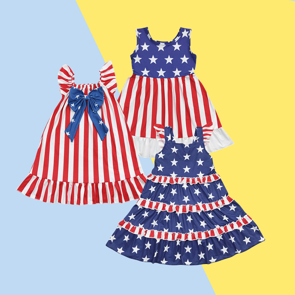 Sibling Sibling Toddler Girls 4th of July Dress