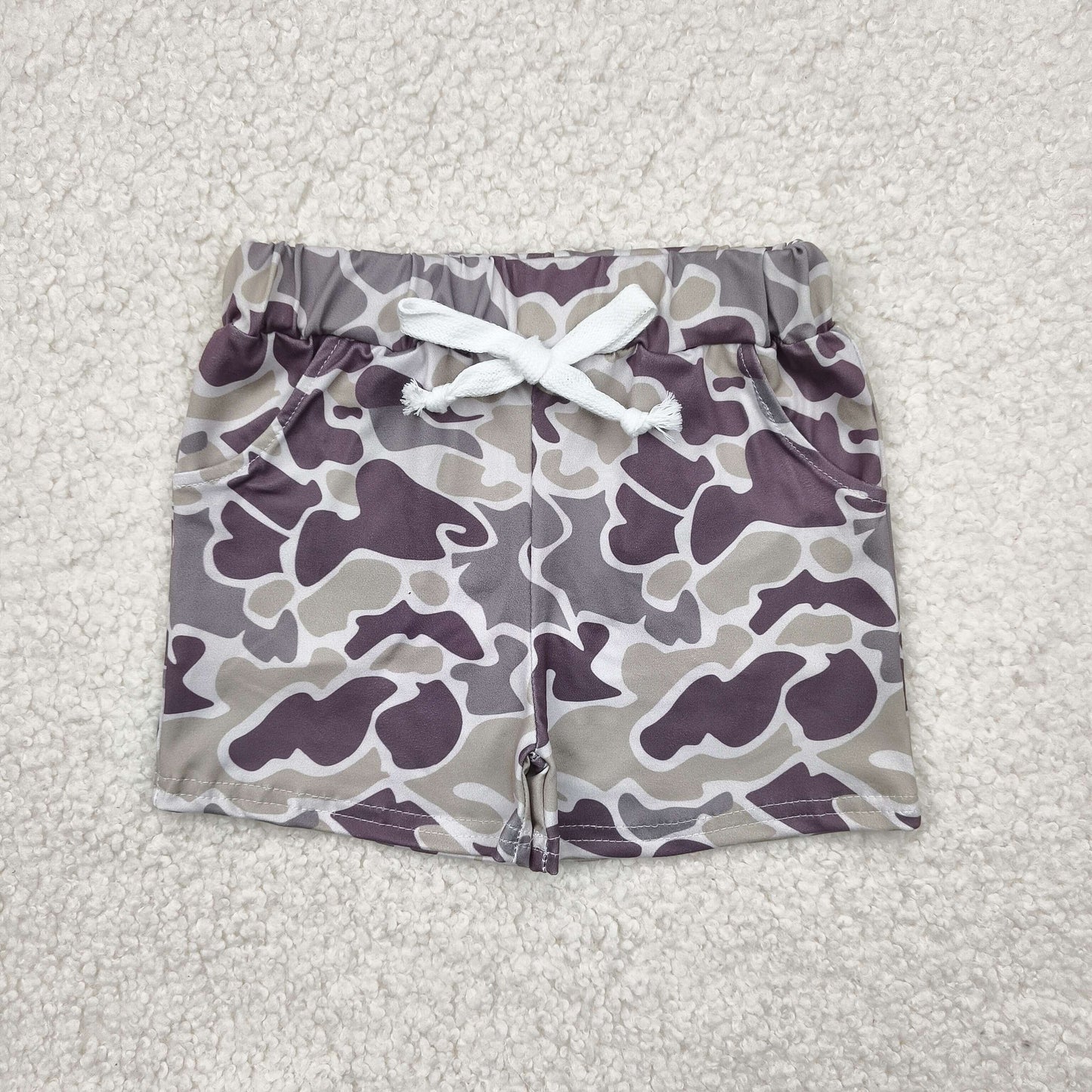 Baby Boys Green Camo Pockets Shorts