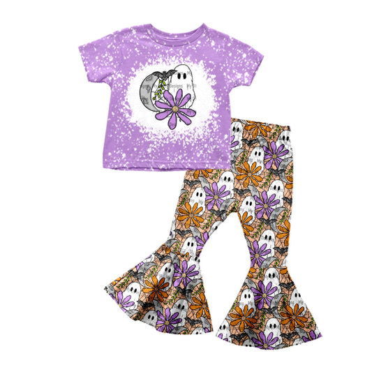 Kids Girls Halloween Ghost Bell Bottom Pants Set 3 MOQ Pre-order