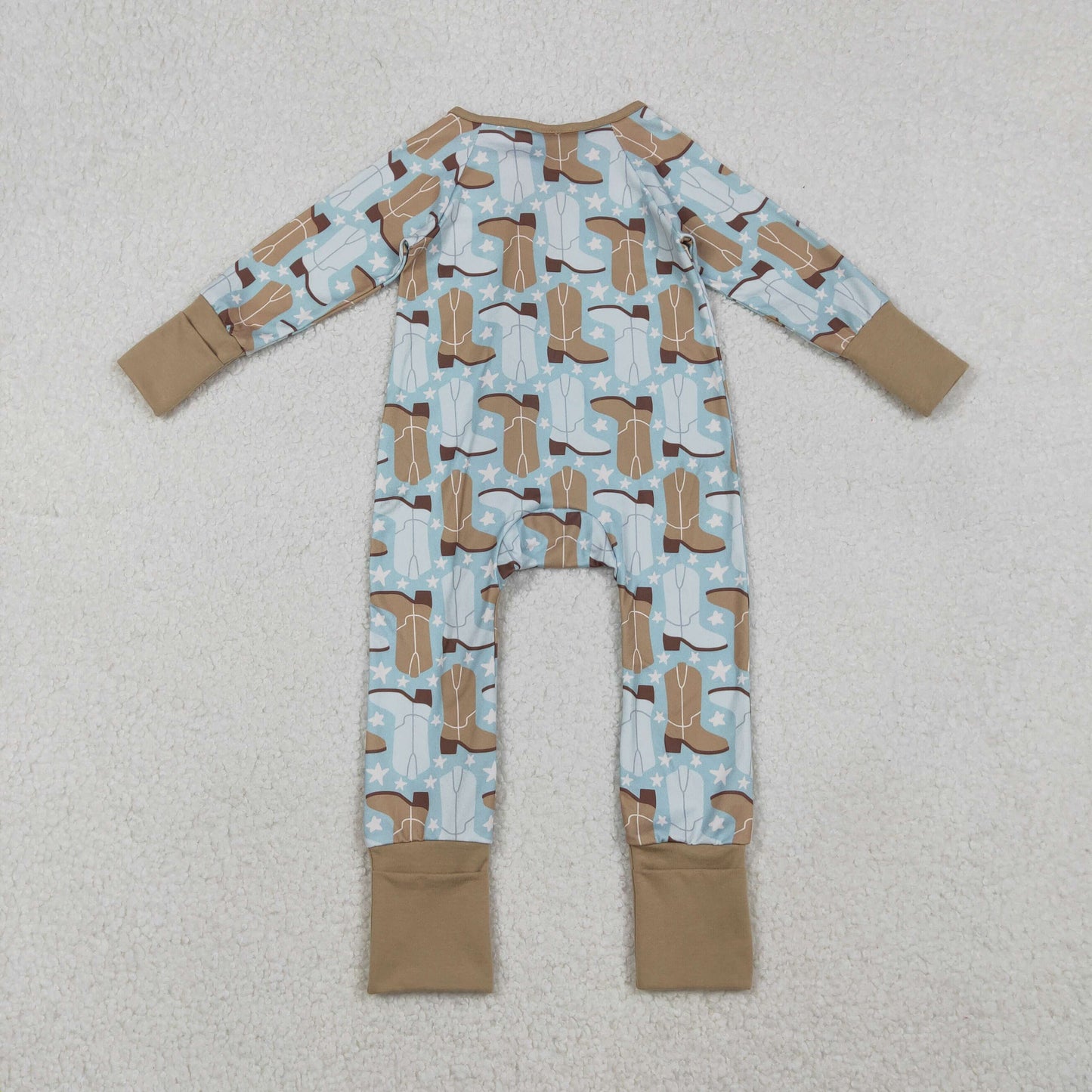 LR2734  Baby Boys Western Boots Long Sleeve Fooited