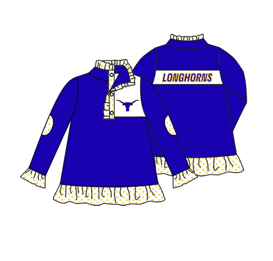 Preorder 5 MOQ Baby Boys  Longhorns Long Sleeve Pullvoer Top