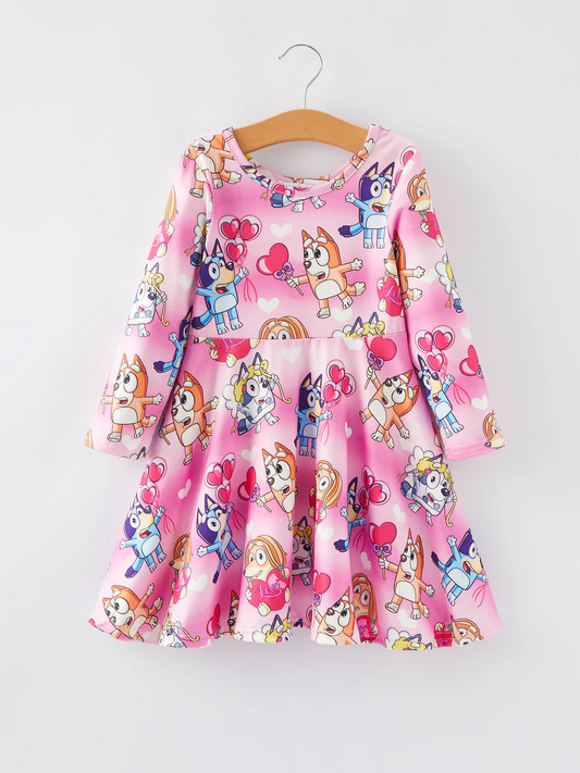 Baby Girls  Valentine's Day  Cartoon Dog Dress Preorder 5 MOQ