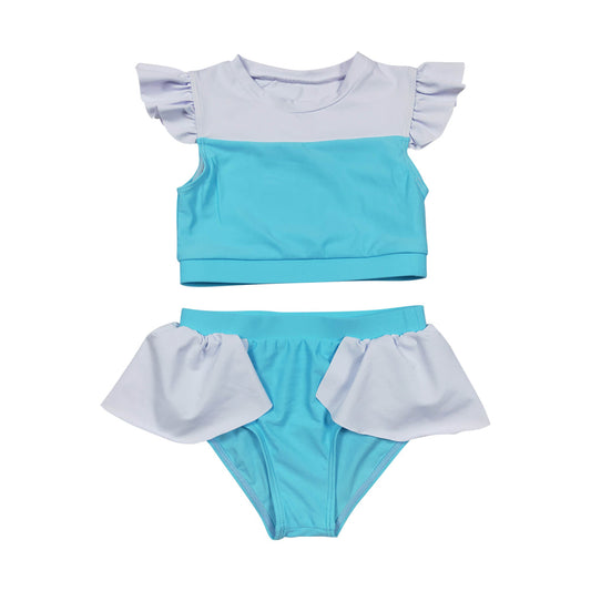 S0132 Baby Girls Blue Princess Swimsuit Summer Swimwear