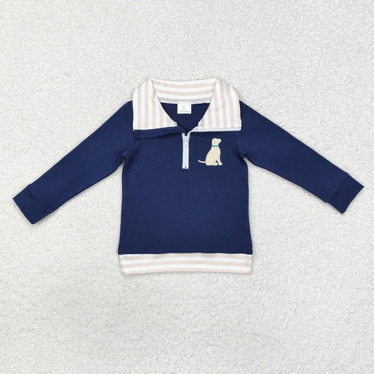 BT0893 Baby Boys Long Sleeve Dog Pullvoer Top（