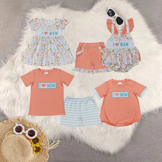 I Lvoe Mom Mother's Day Embroidery Clothes