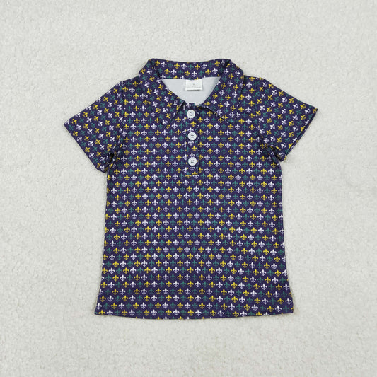 BT1356 Baby Boys Mardi Gras Short Sleeve Shirt Top