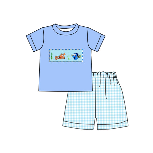 Summer Baby Boys Cartoon Fish Shorts Set (MOQ 3 )