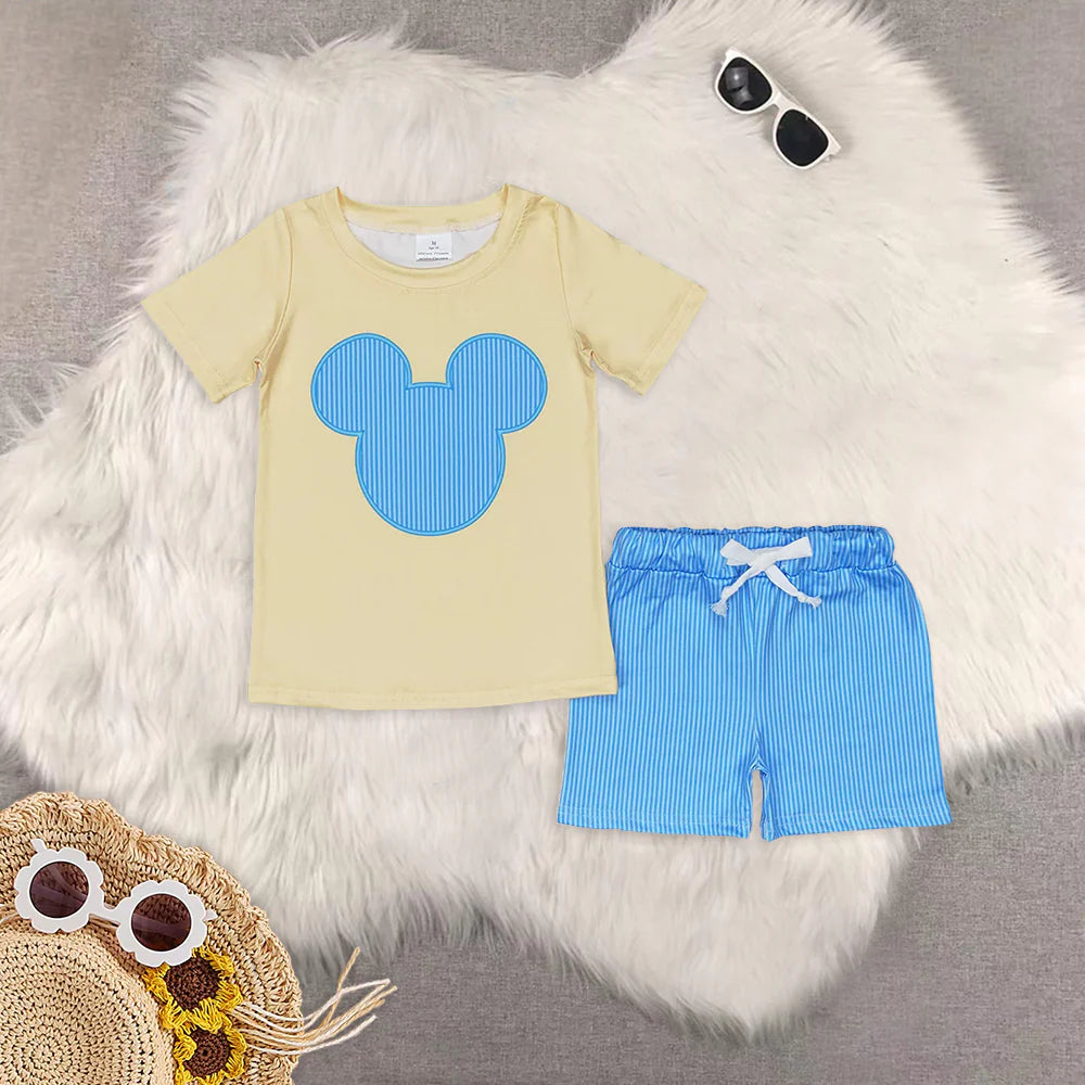 Sibling Baby Summer Cartoon Mouse Shorts Set Romper