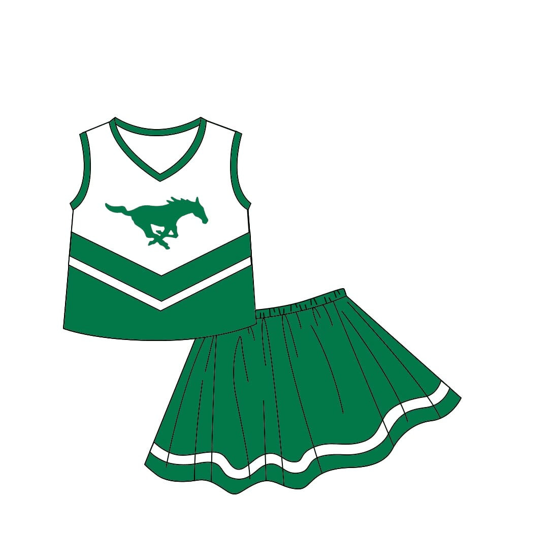 Baby Girls Horse Sport Team  Green Skirt Set Deadline :16th Sept