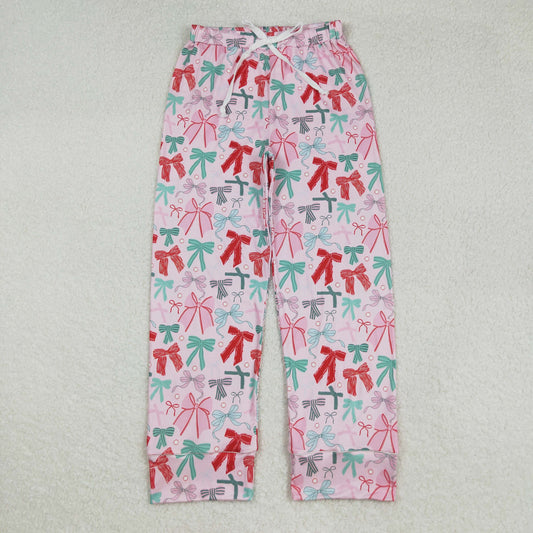P0766 Adult Women Red Green Bow Pants