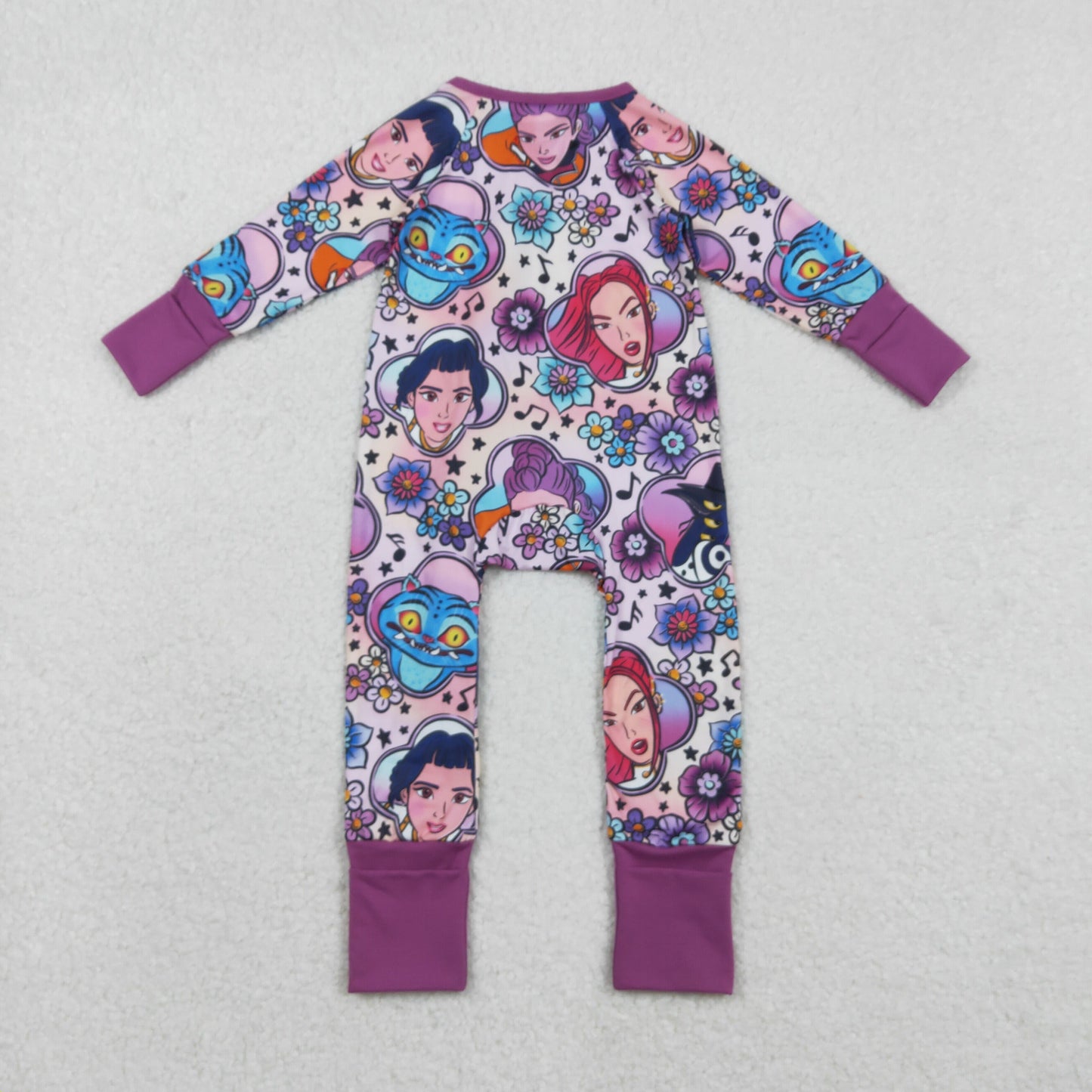 Mommy and Me Cartoon Character Pajamas Dress and Romper